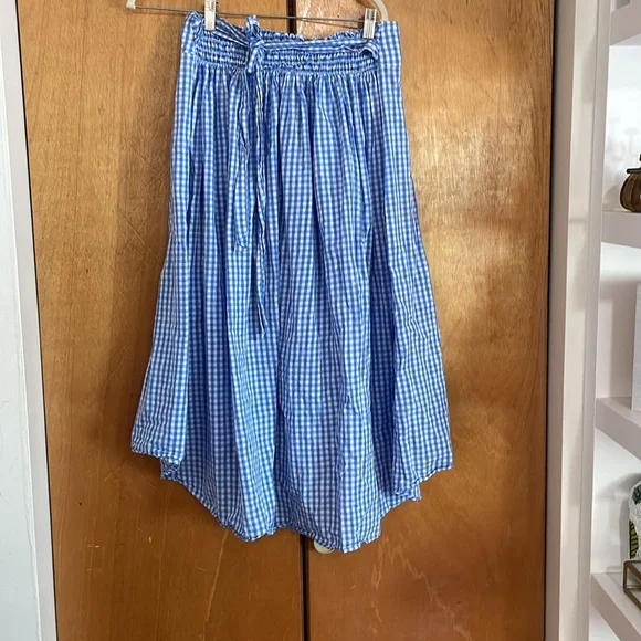Max Studio Blue Gingham Midi Skirt - Picture 3 of 4
